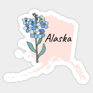 Alaska Forget-Me-Not State Flower Sticker